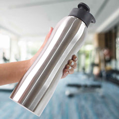 Side view of Hydro Guard stainless steel water bottle with vacuum insulation