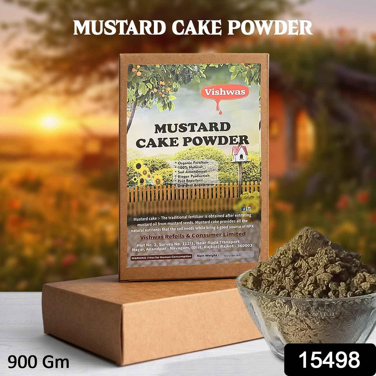 Mustard Cake Fertilizer – Organic Plant Growth Booster 900gm