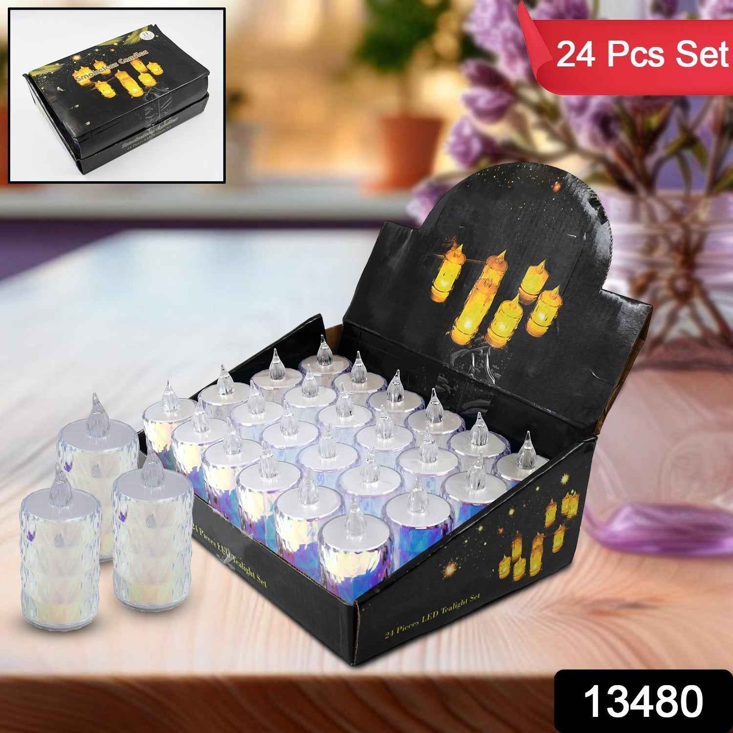 Flameless LED Tea Light Candles – 24 Pc Diwali Decor | Indo Glow
