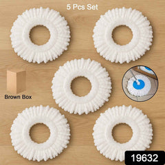 Microfiber Spin Mop Refill Head – 360° Rotating 5 Pack for Efficient Cleaning