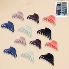 Hair Claw Clips Set – Matte Finish & Strong Grip, 12 Pieces