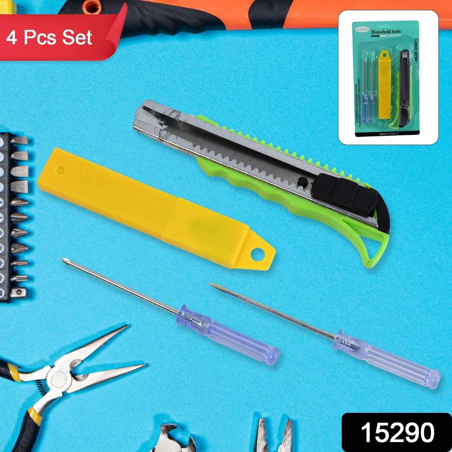 Heavy Duty Cutter Knife with 2 Screwdrivers - Safe & Durable Set