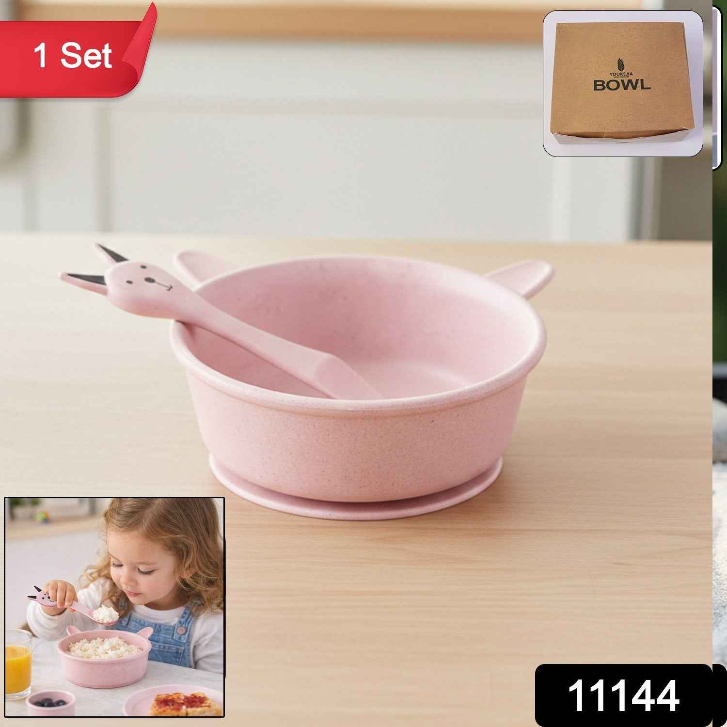 Kids Feeding Bowl with Spoon – Safe & Lightweight 240ML Set