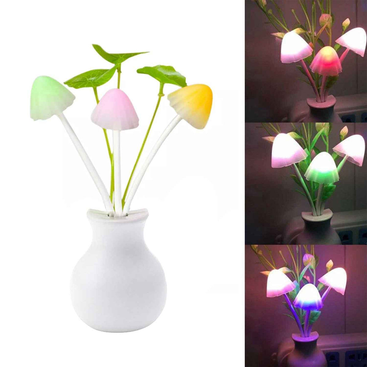 Mushroom Night Light – Auto Sensor Multicolor LED Lamp | Indo Glow