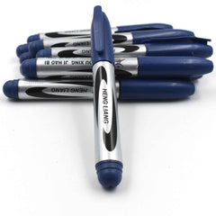 10-piece set of blue permanent markers, ready for use in school or office.