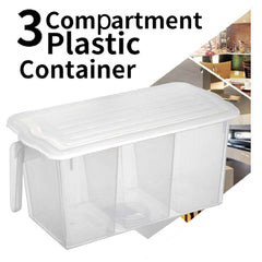 Refrigerator Organizer Box – 3 Compartments, Airtight | Lunchie Bunchie