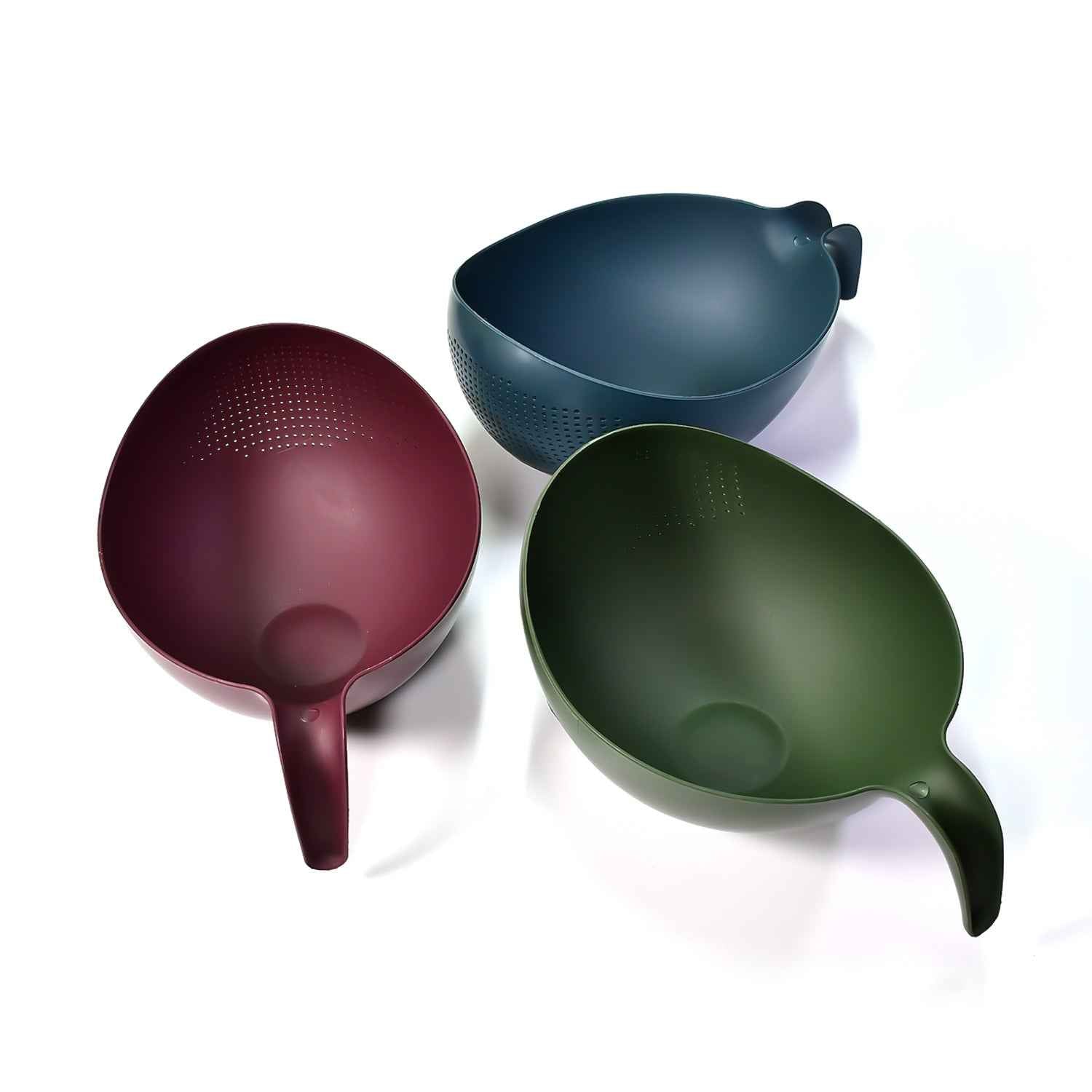 Rice Strainer Bowl – Plastic Food Drain Basket Set of 3 | Lunchie Bunchie