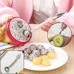 2 In 1 Fruit Carving Tool Watermelon Cutter Melon Baller Scoop Knife (1 Pc)