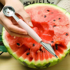 2 In 1 Fruit Carving Tool Watermelon Cutter Melon Baller Scoop Knife (1 Pc)