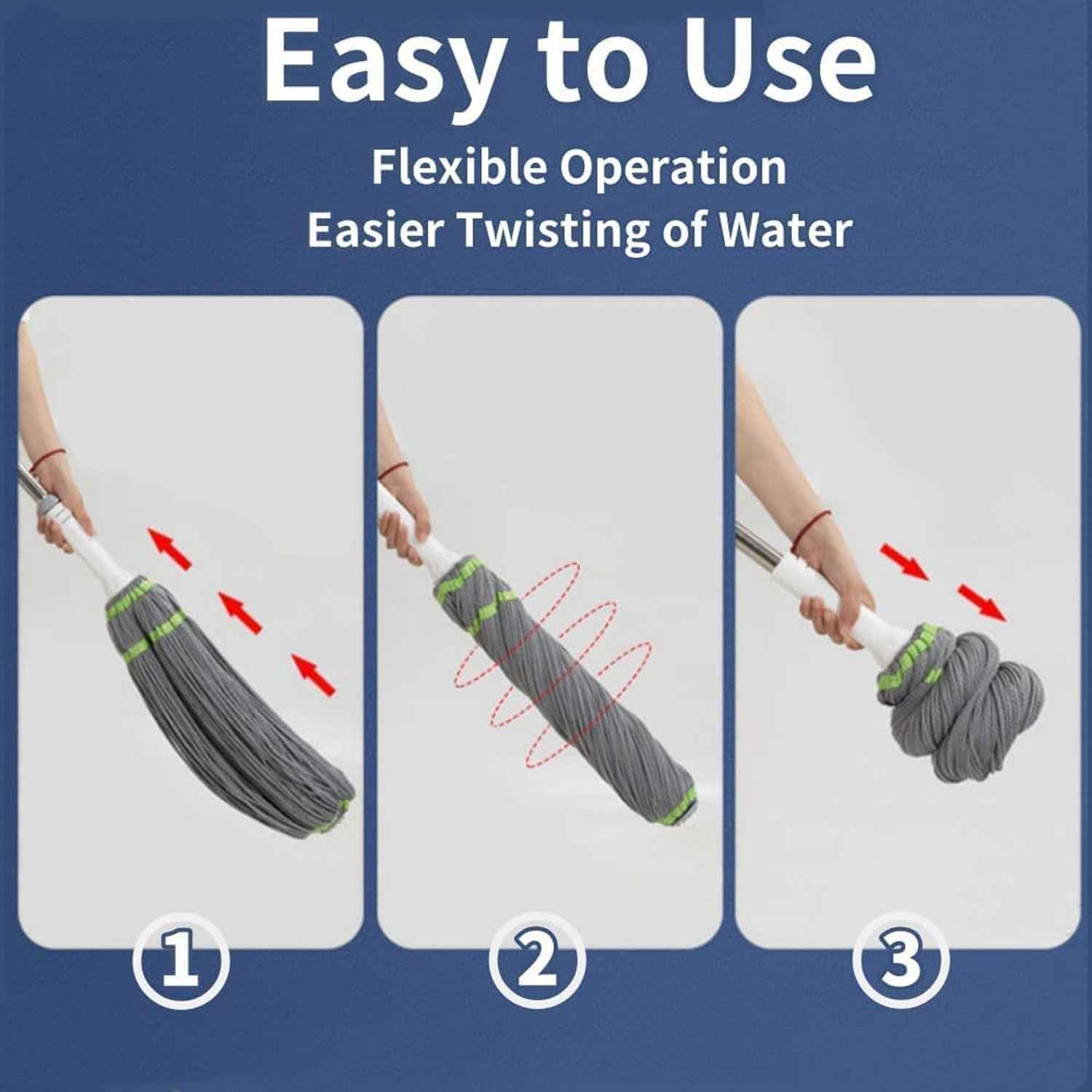 360° Spin Mop – Adjustable Handle & Microfiber Head for Effortless Cleaning