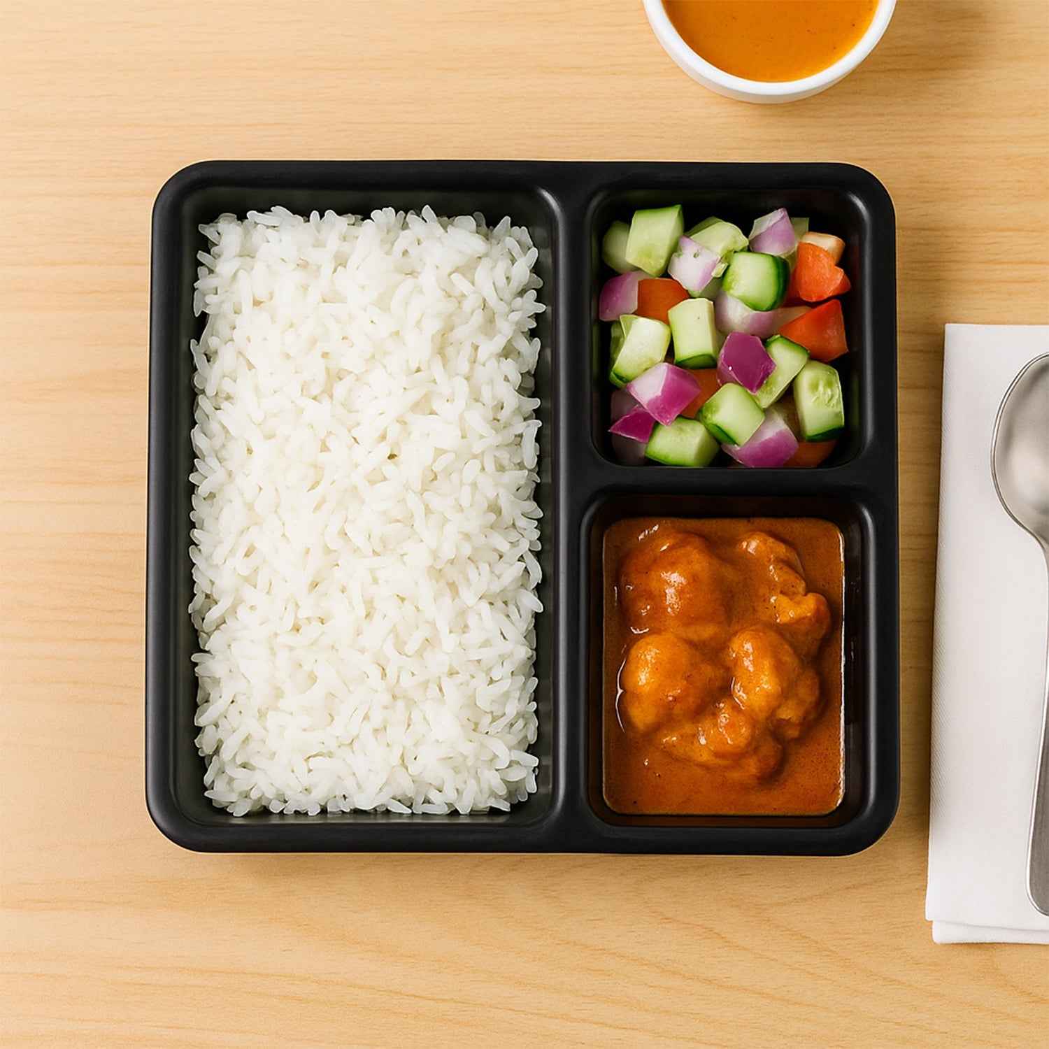 3-Compartment Meal Serving Tray – Durable & Easy-Clean Plate