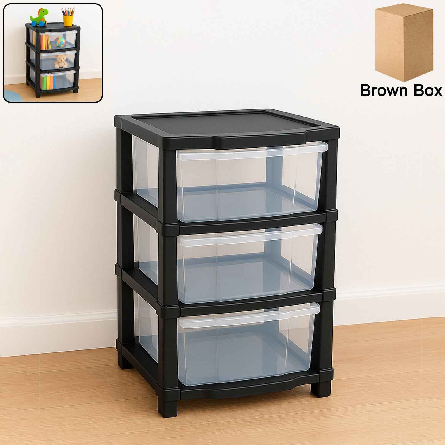 Transparent 3-Layer Drawer Organizer – Smooth Pull-Out Storage