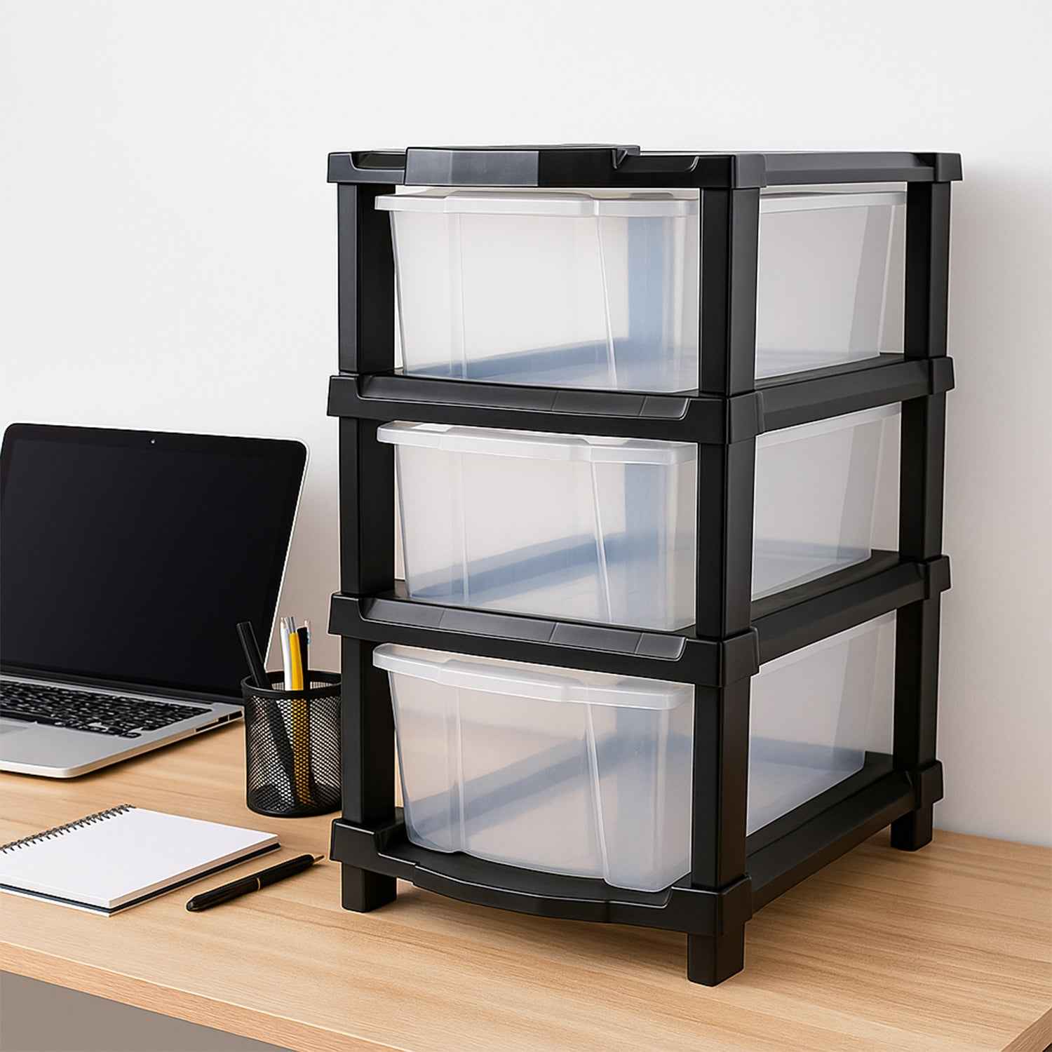Transparent 3-Layer Drawer Organizer – Smooth Pull-Out Storage