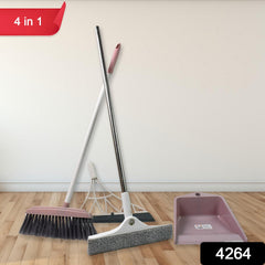 Plastic kitchen wiper from the cleaning tool set, effectively cleaning a kitchen counter