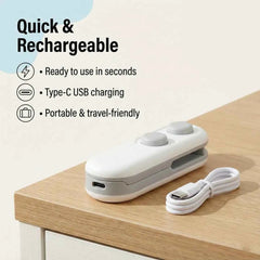 ChefAura mini bag sealer size reference showing compact handheld design
