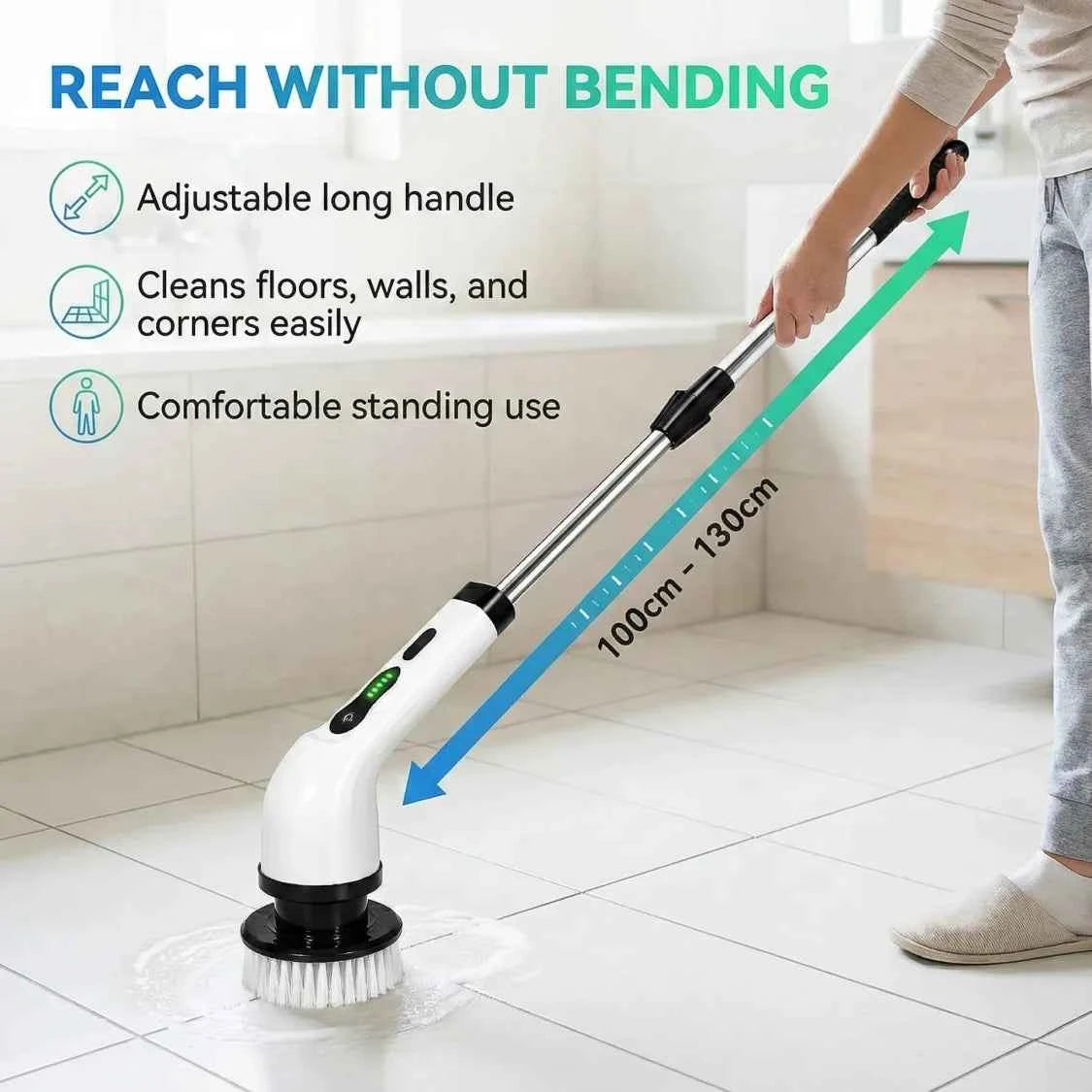 Electric Spin Scrubber Brush – 7-in-1 Cordless Cleaning Tool