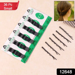 Small Black Bobby Pins – Strong Non-Slip Hair Clips, 36 Pc