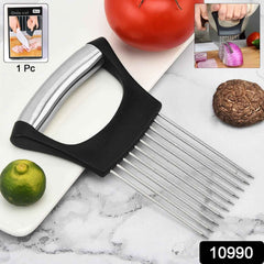 Onion Cutter – Stainless Steel Precision Slicer with Safe Grip