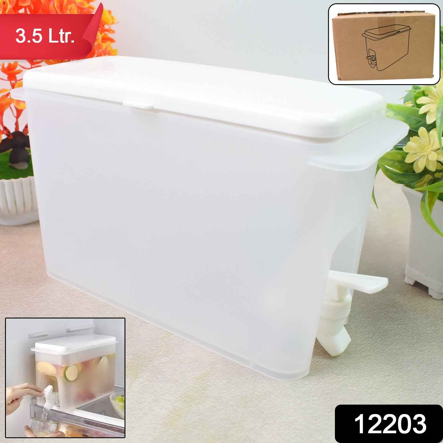 Water Dispenser Jug 3.5L with Faucet – Refrigerator Safe | Indo Glow
