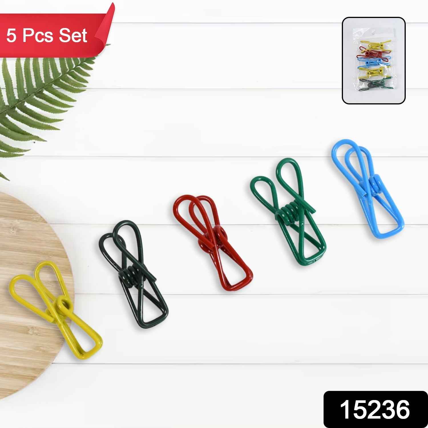 Metal Clothes Pins Clips – Durable Multi-Function Set of 5