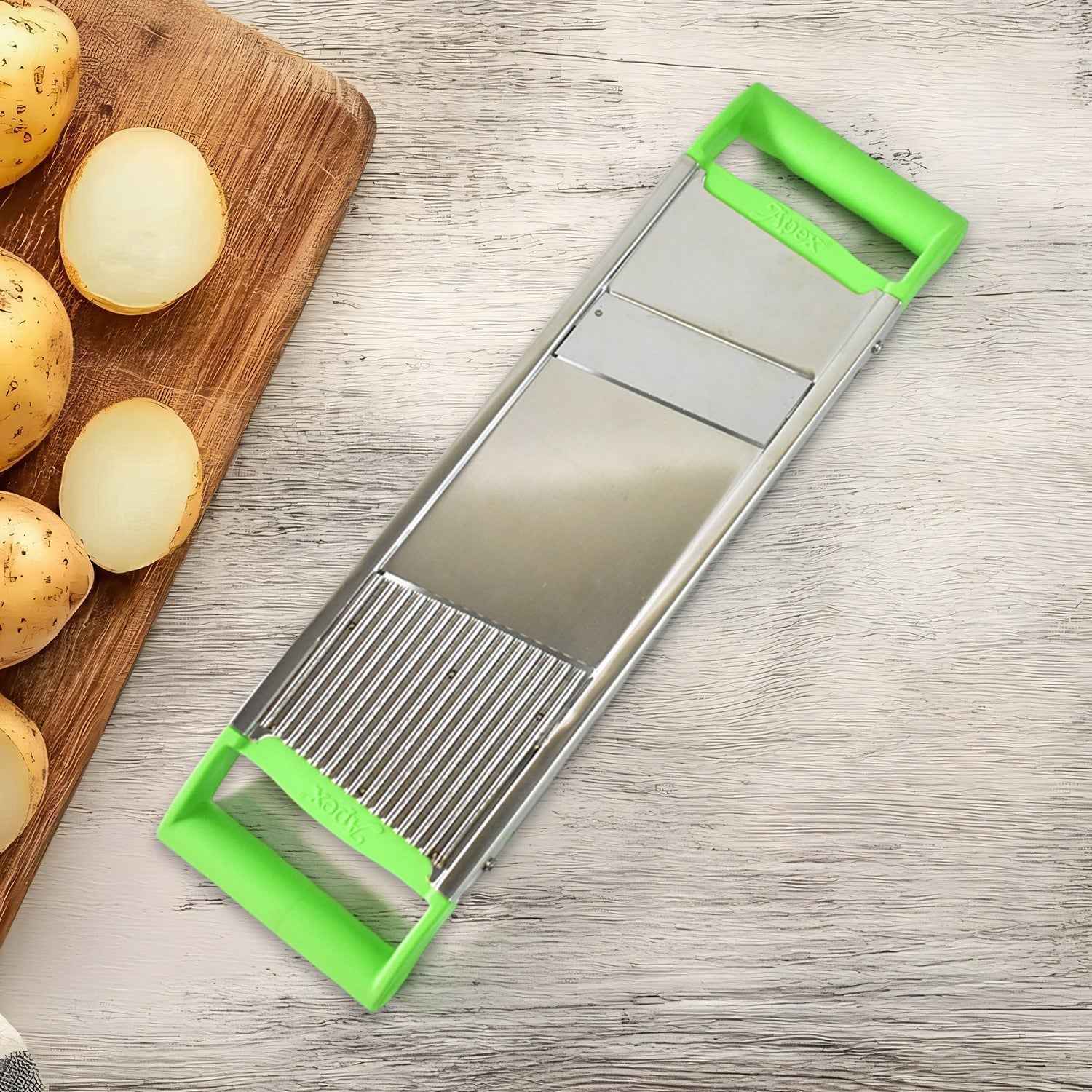 Stainless Steel Vegetable Slicer – Durable 2-in-1 Mandoline Cutter