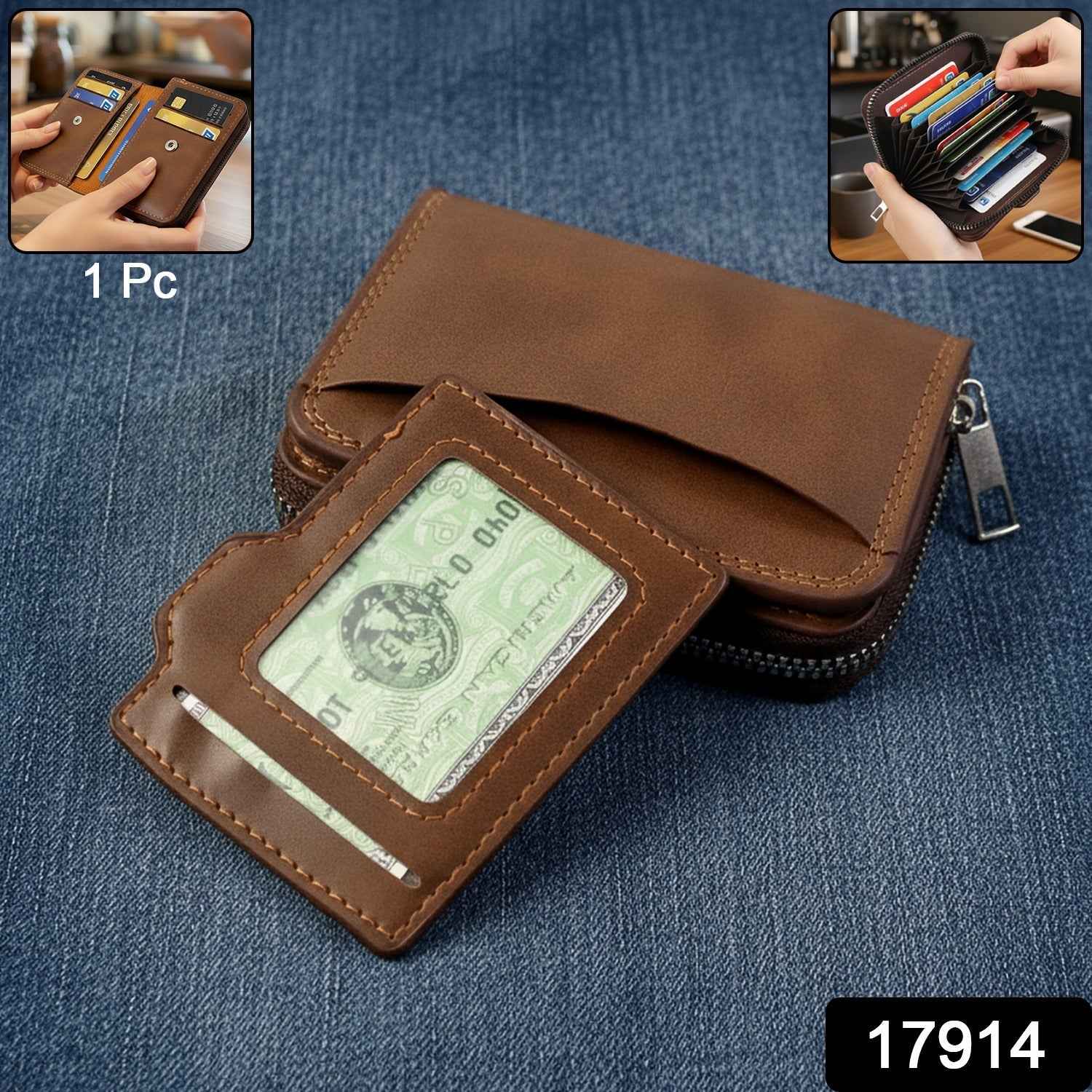 Zip Closure Card Holder Wallet – Compact Multipurpose Design