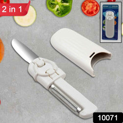 2-in-1 Knife Peeler – Stainless Steel & Portable | Quickslice