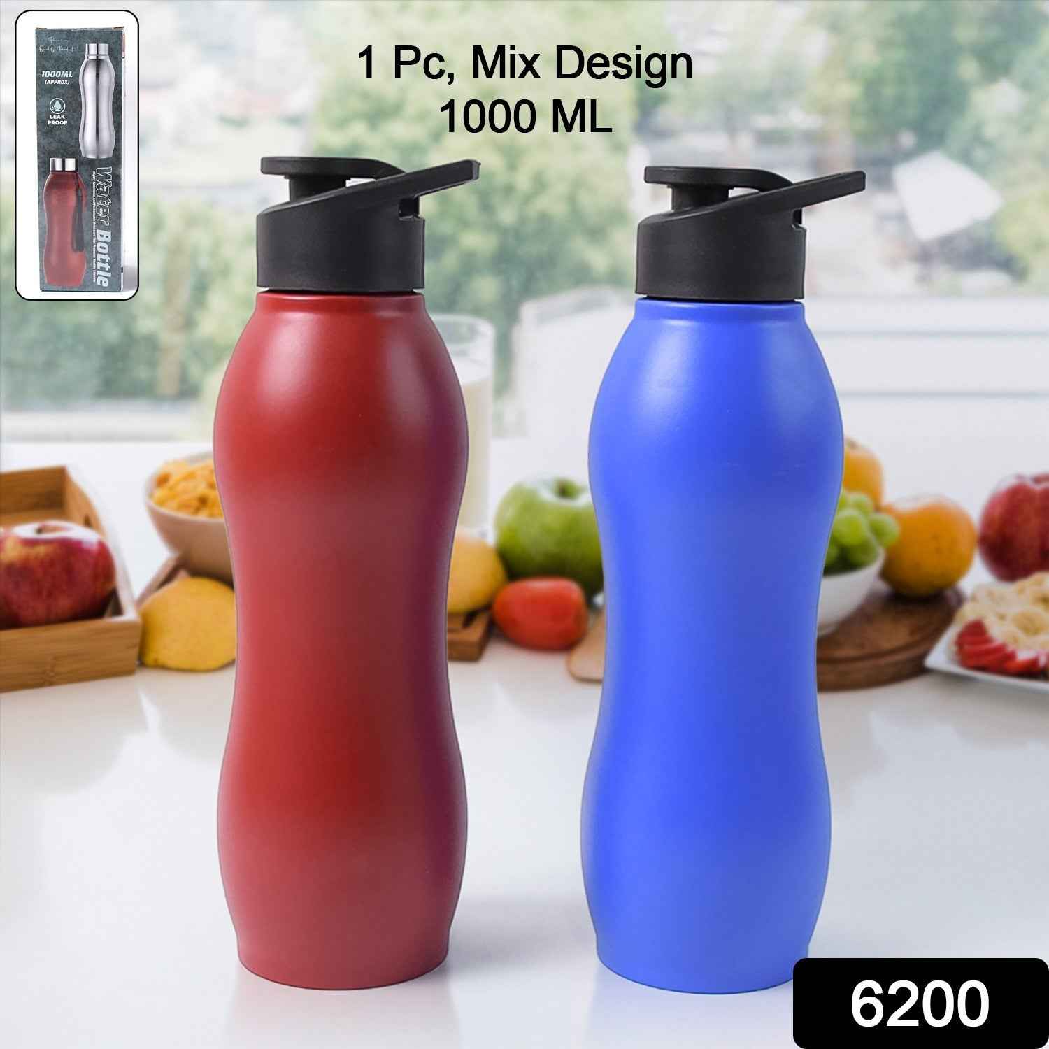 Stainless Steel Water Bottle 1000ML – Leakproof Matte Finish