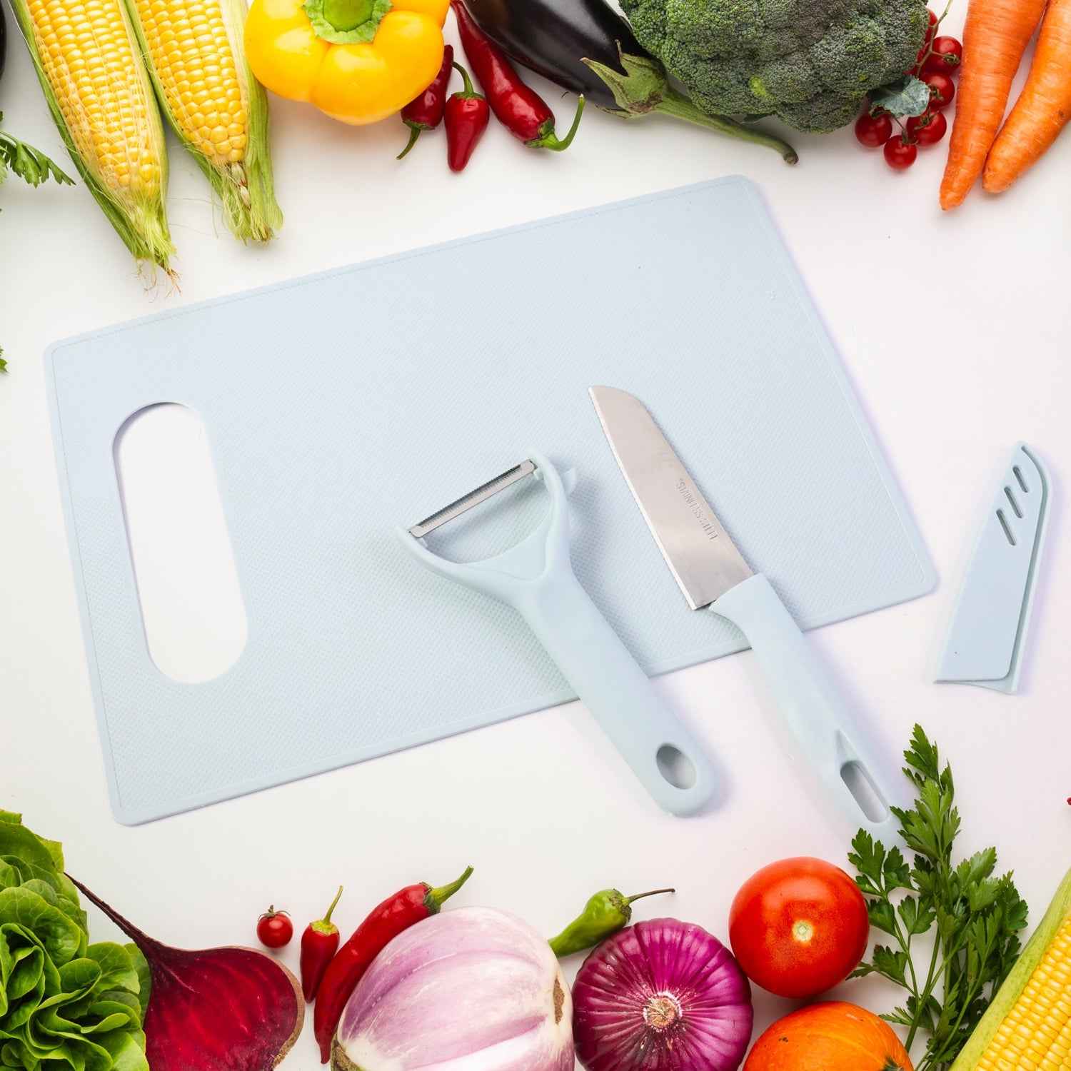 Kitchen Knife Set – 3 in 1 Knife, Chopping Board & Peeler