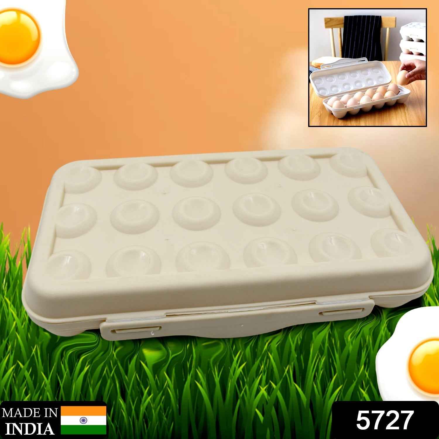 Fridge Egg Holder – 18 Grid Shock-Proof Container | Organivo