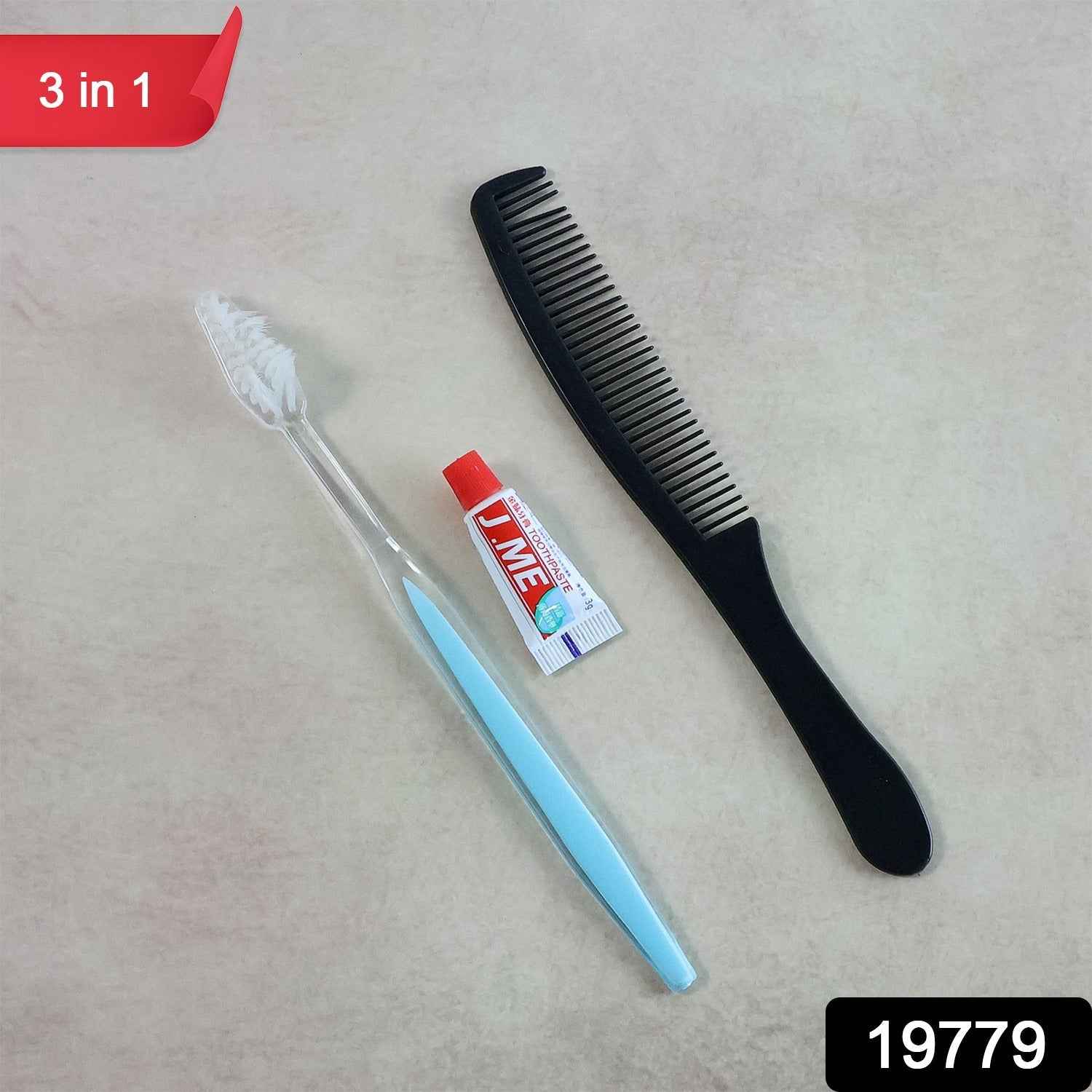 Travel Hygiene Kit – Compact 3-in-1 Toothbrush, Toothpaste & Comb