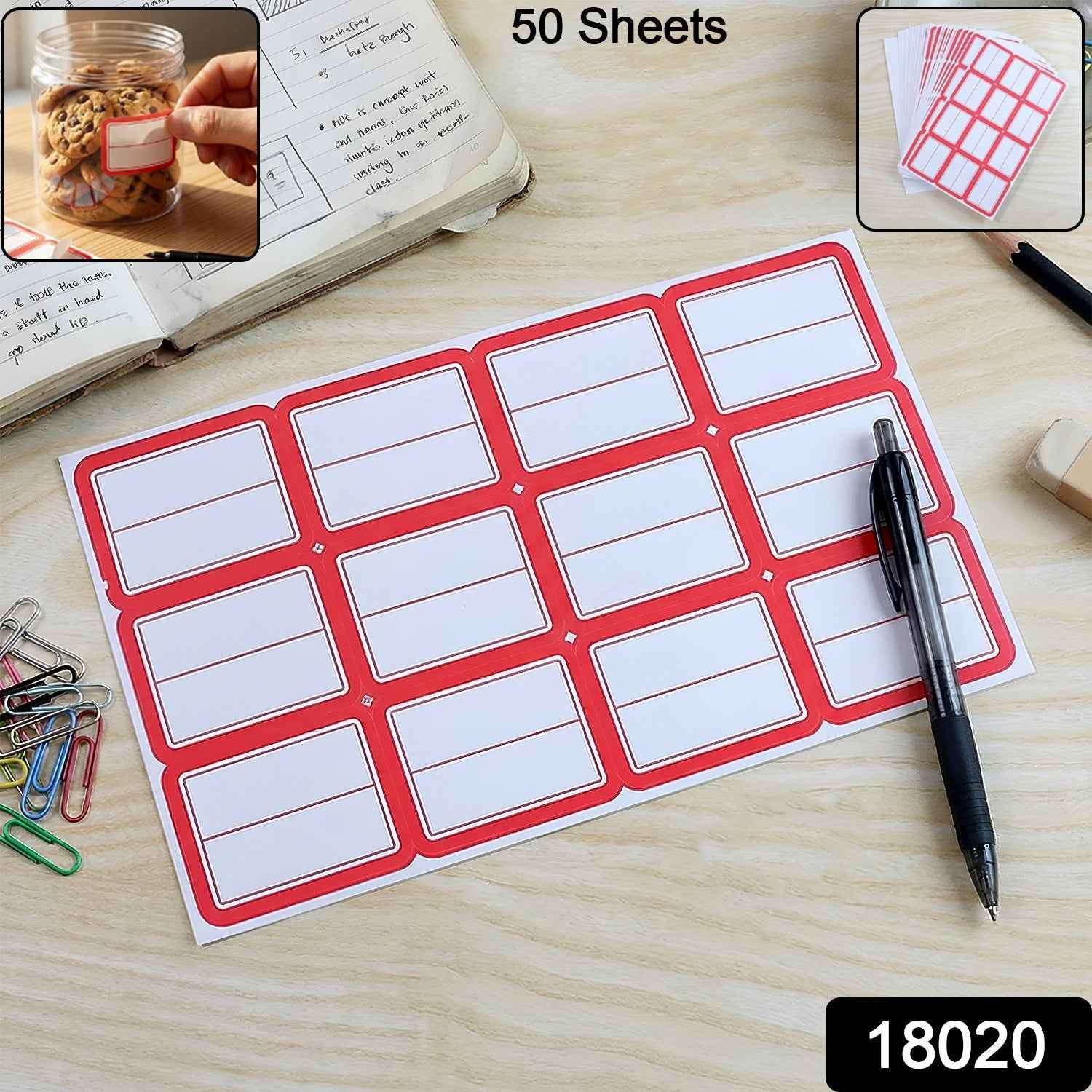 Writable Label Stickers – 50 Sheets Strong Adhesive for Easy Organizing