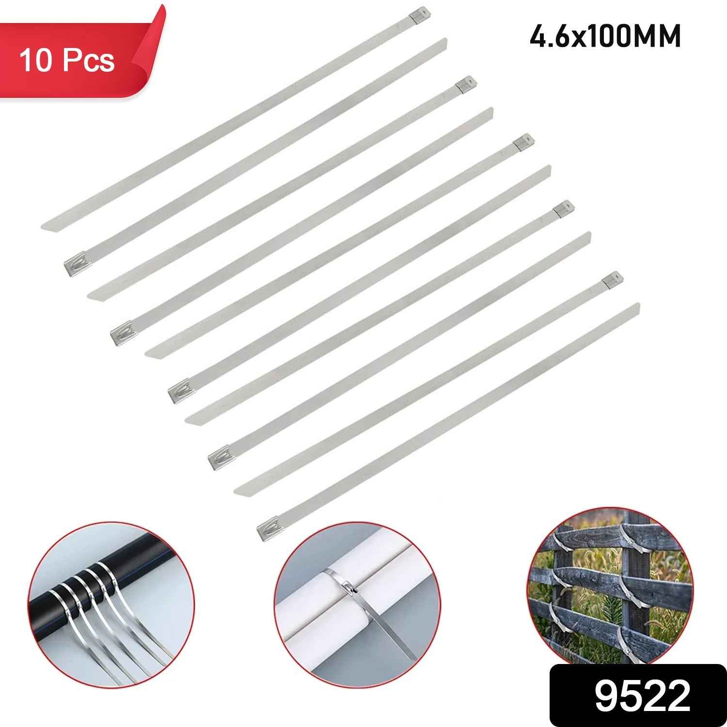 Stainless Steel Cable Ties – 100mm Rustproof 10-Pack | WipeTech