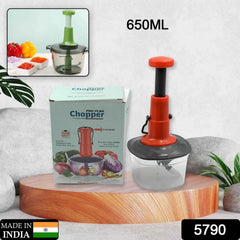 Manual Food Chopper – 650ml, 3 SS Blades, Anti-Slip | Quickslice