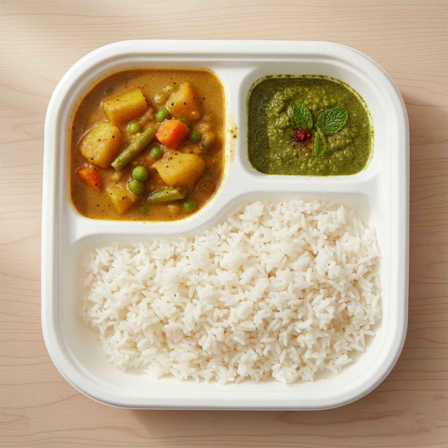 Compostable Bagasse 3-Compartment Meal Plate – Eco-Friendly & Sturdy