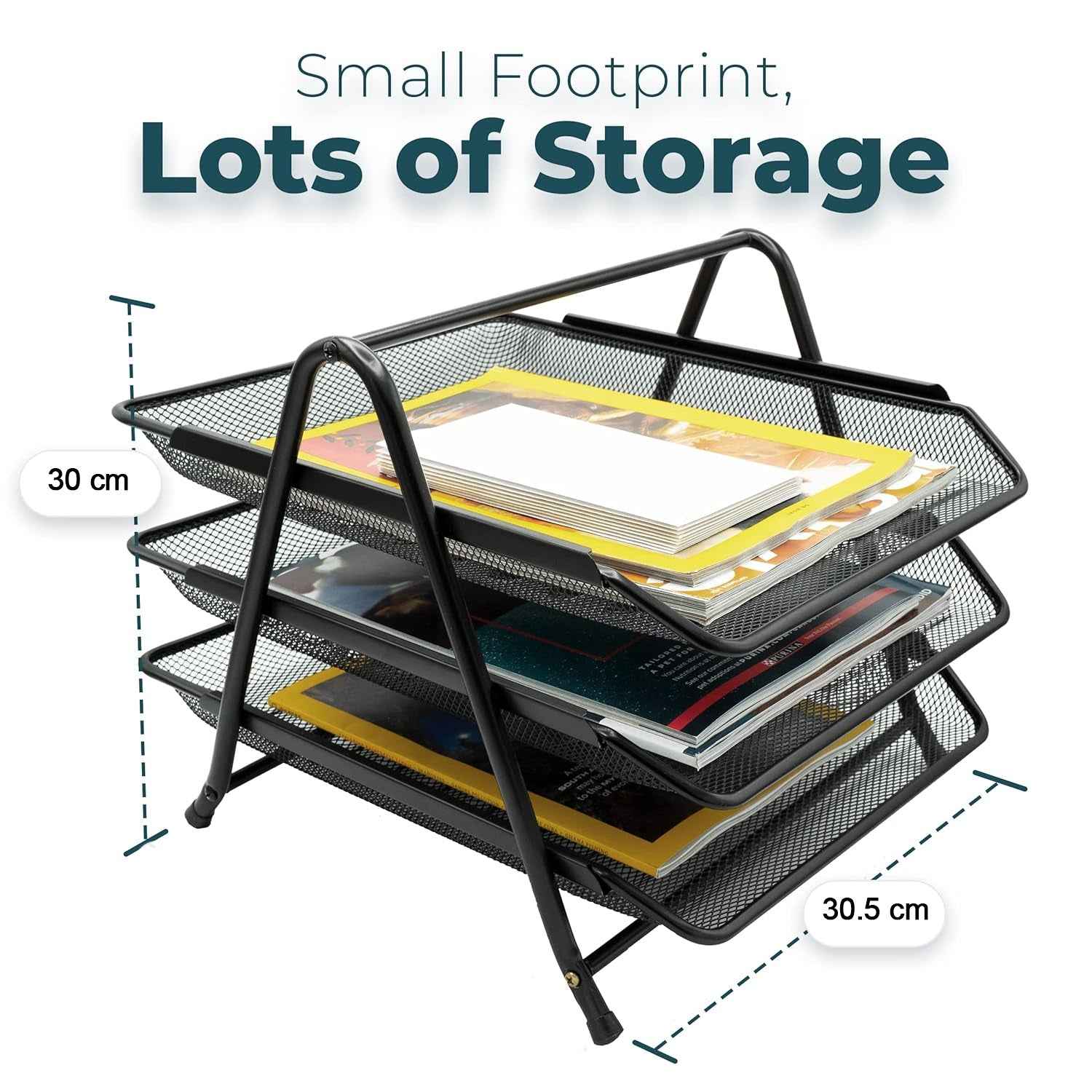 Organizer Rack Ð Durable 3-Tier Metal Storage for Office & Home