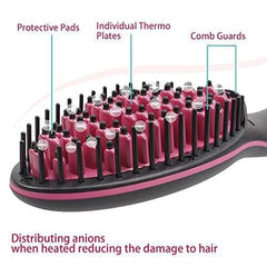 A person using the Ceramic Hair Straightener to achieve sleek, straight hair.