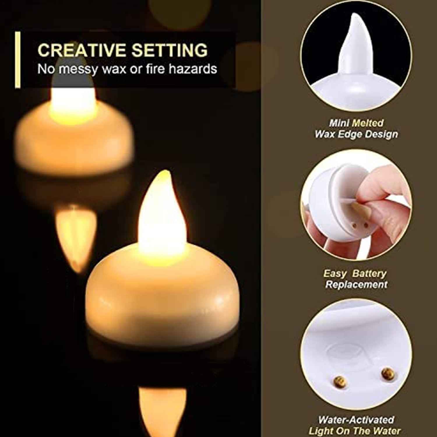 Flameless Floating Candles Ð Safe & Long-lasting Water Decor