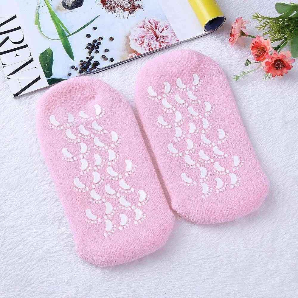 Silicone foot care gel socks for smooth heels