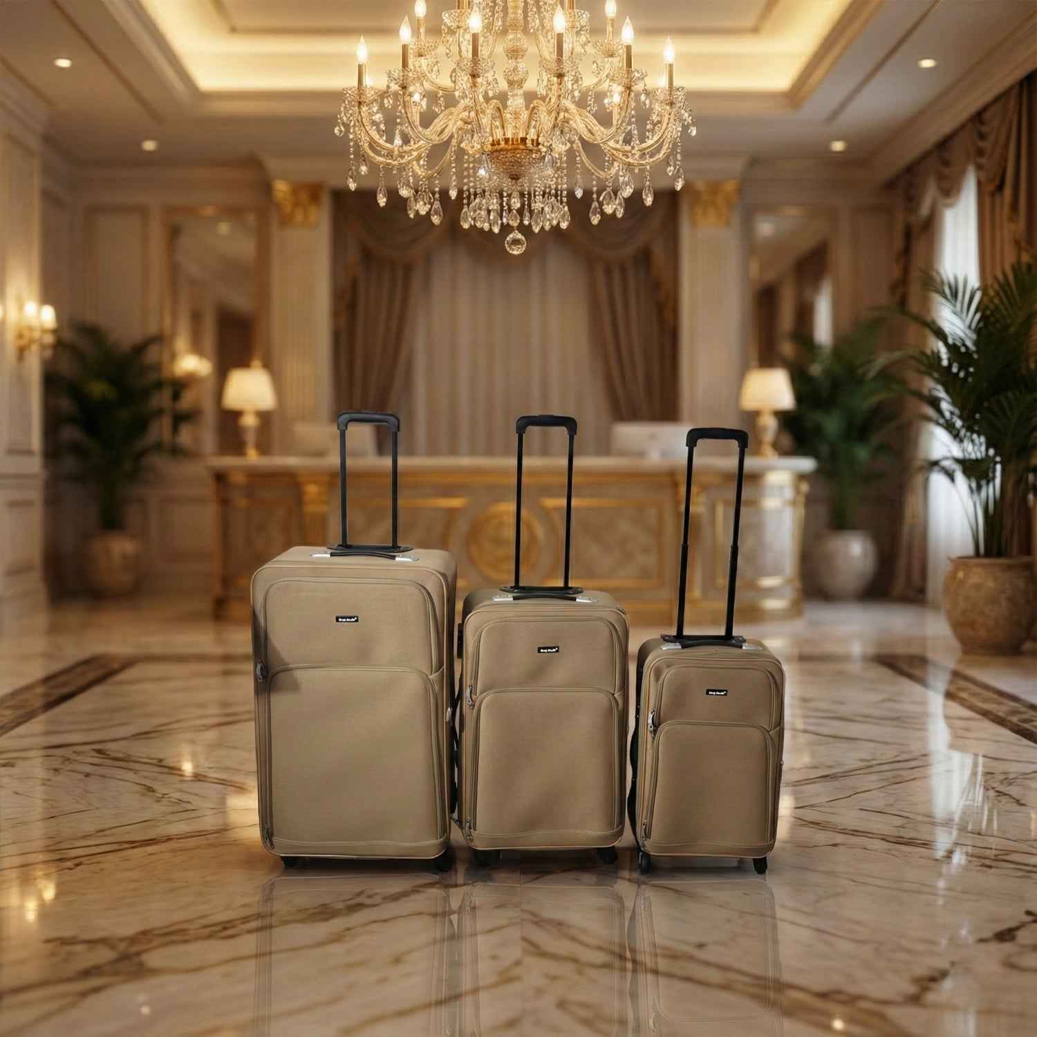 Soft Side Trolley Luggage Set – 3-Piece Travel Companion
