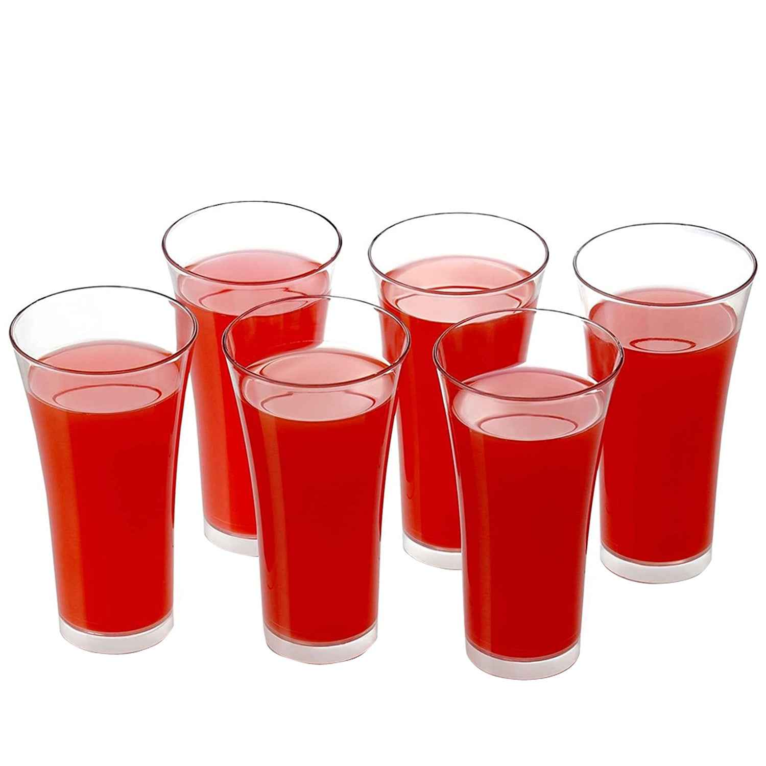 Transparent Plastic Drinking Glasses – Durable Set of 6 | Serve Stellar