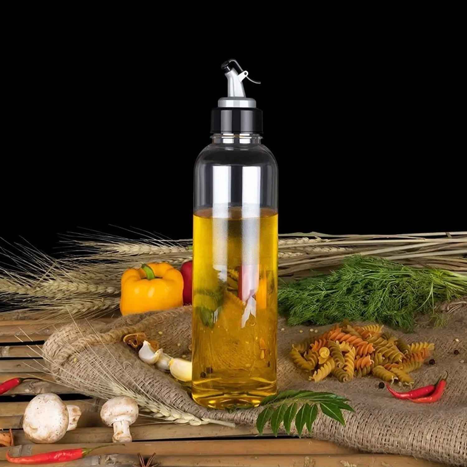 Oil Dispenser 1L – Clear Drip-Free Plastic Bottle | Vastate