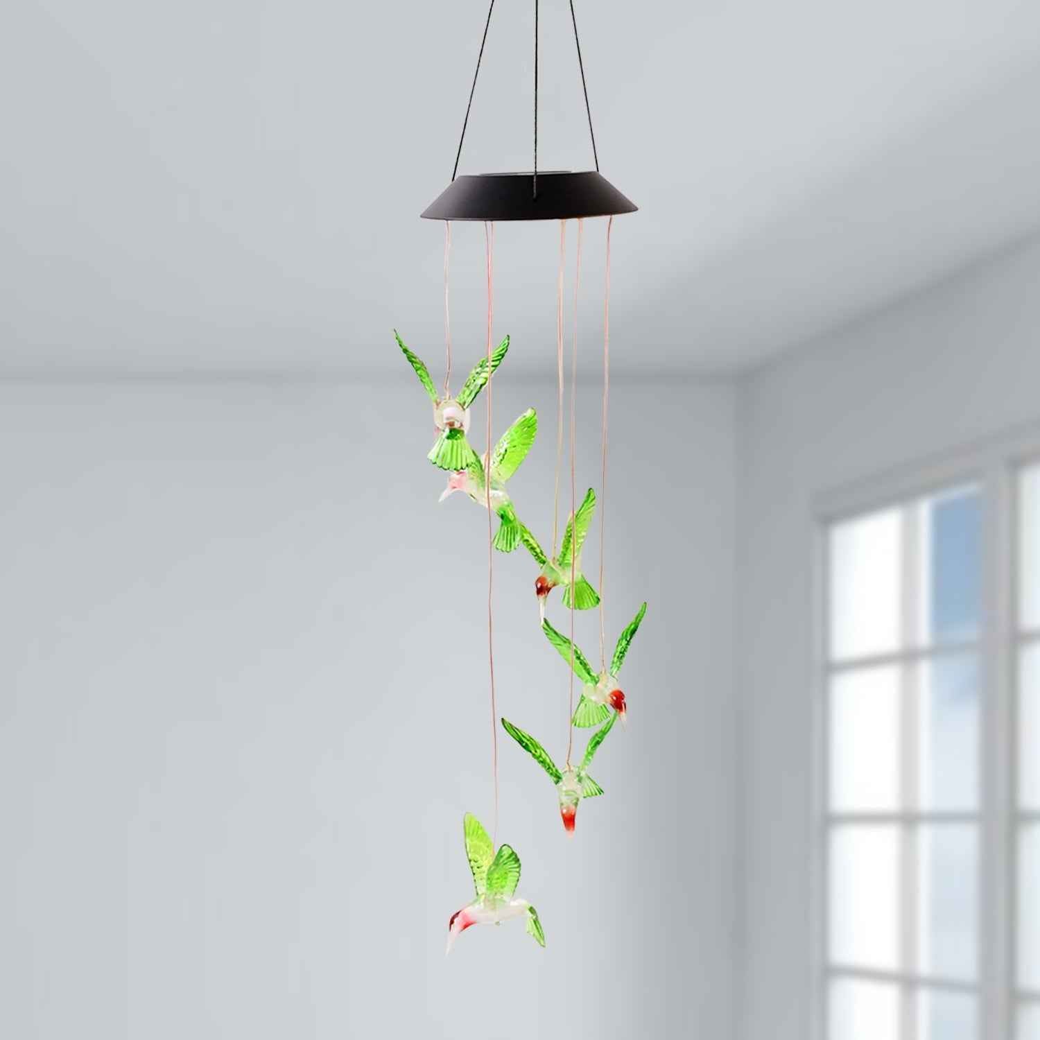 Solar Hummingbird Wind Chimes – Colorful LED Garden Decor