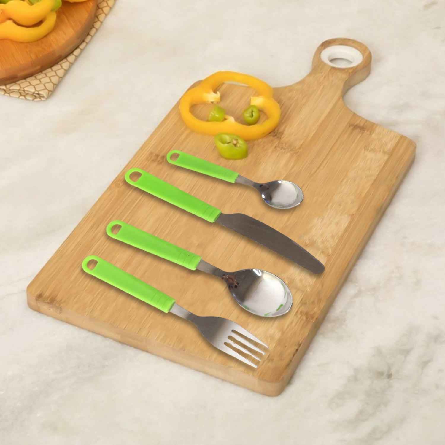 Stainless Steel Cutlery Set – 24 Pieces with Rotating Stand