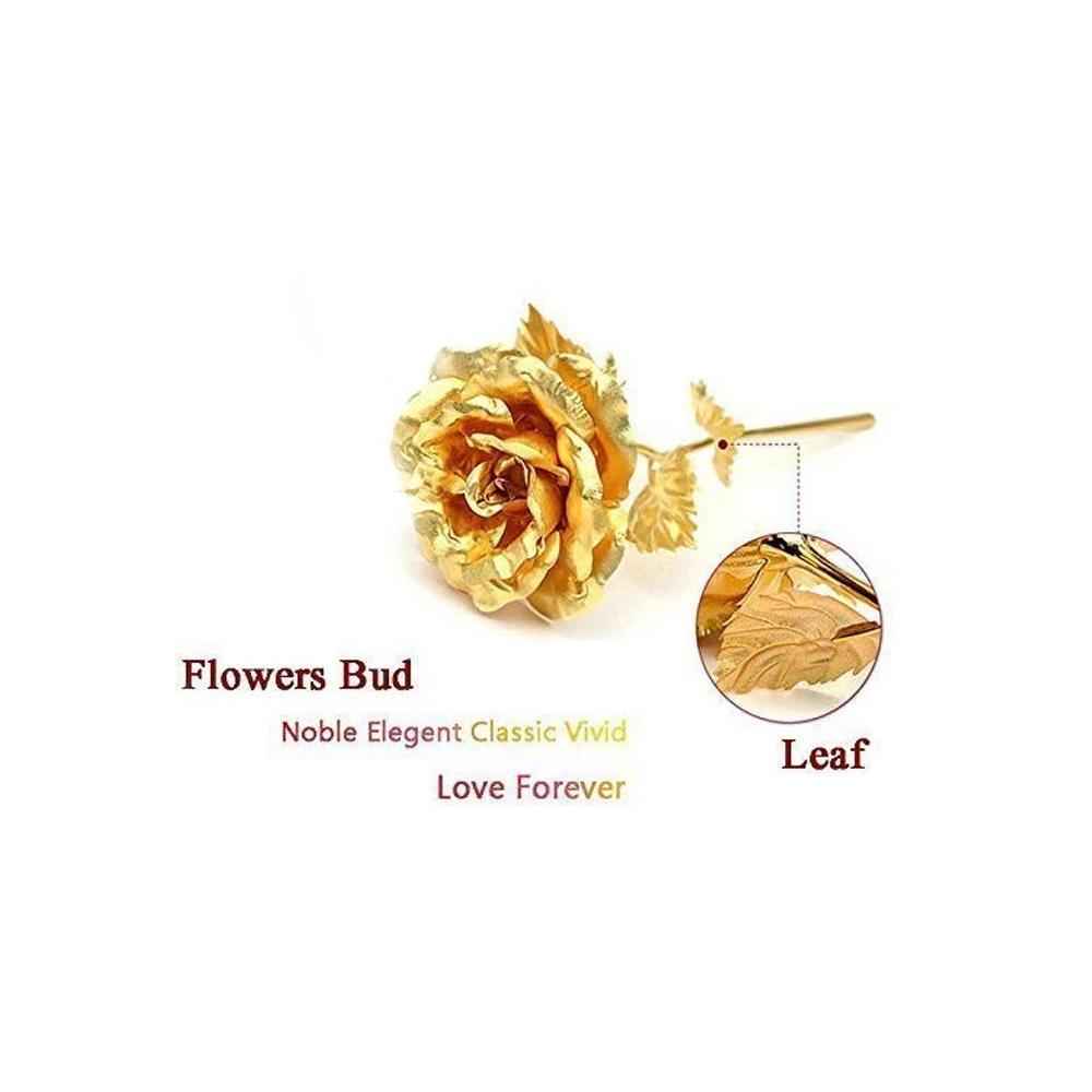 24K Artificial Golden Rose – Elegant Lasting Gift with Box