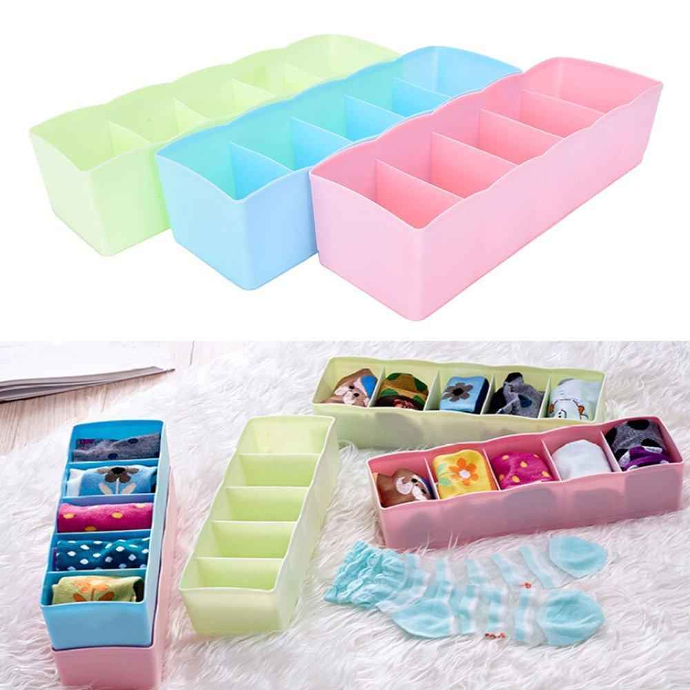 Socks Storage Organizer – 5 Compartment Drawer Box (Pack of 2) | Organivo