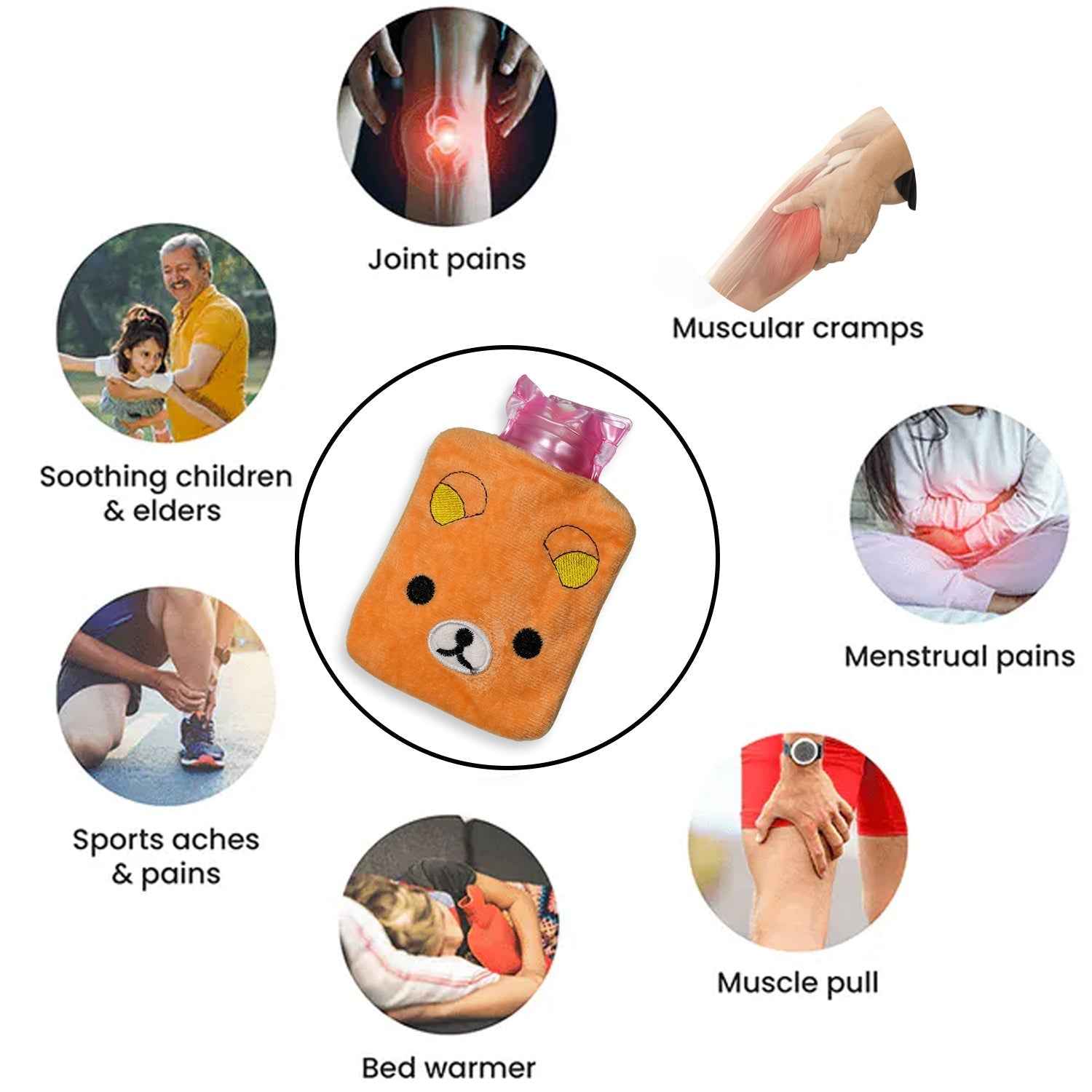 Hot Water Bag for Pain Relief Ð Soft Cover & Portable Design