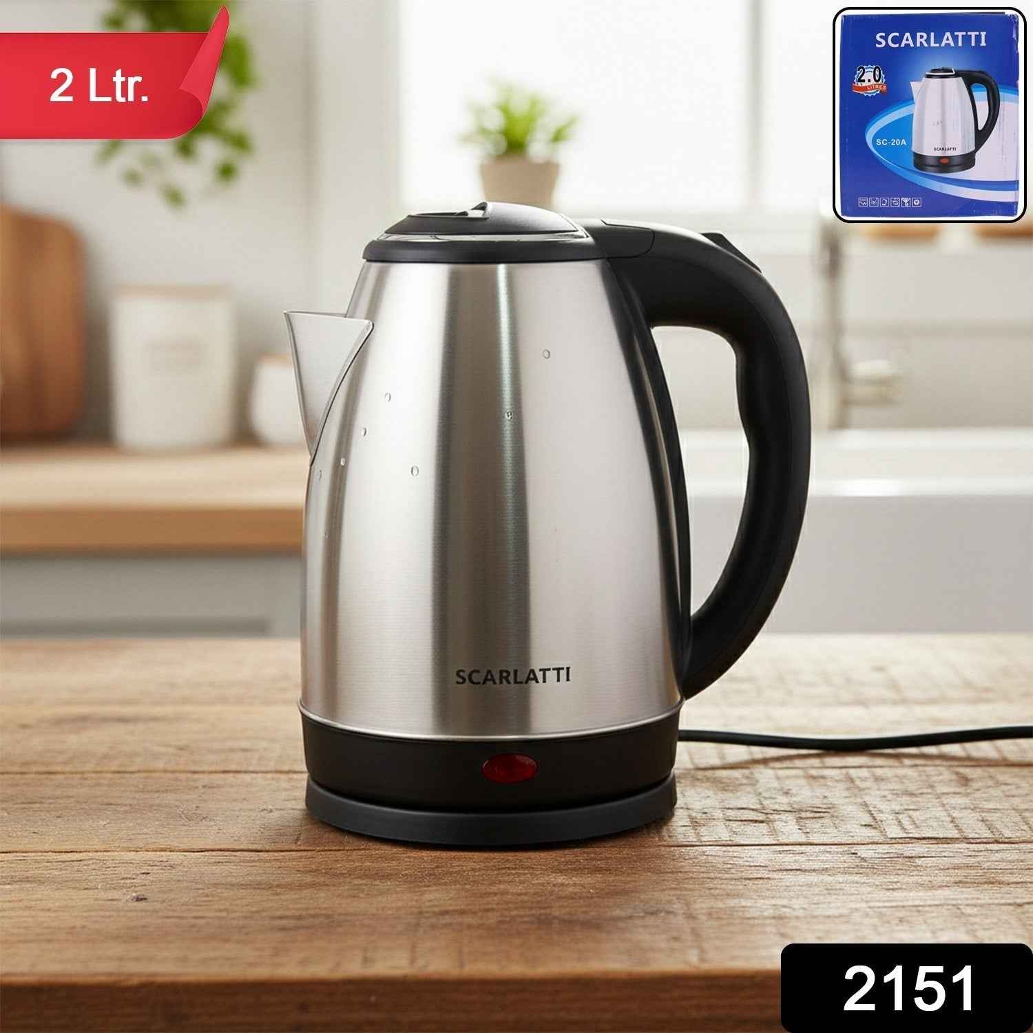 Electric Kettle 2L – Fast Boil Stainless Steel Durable Design