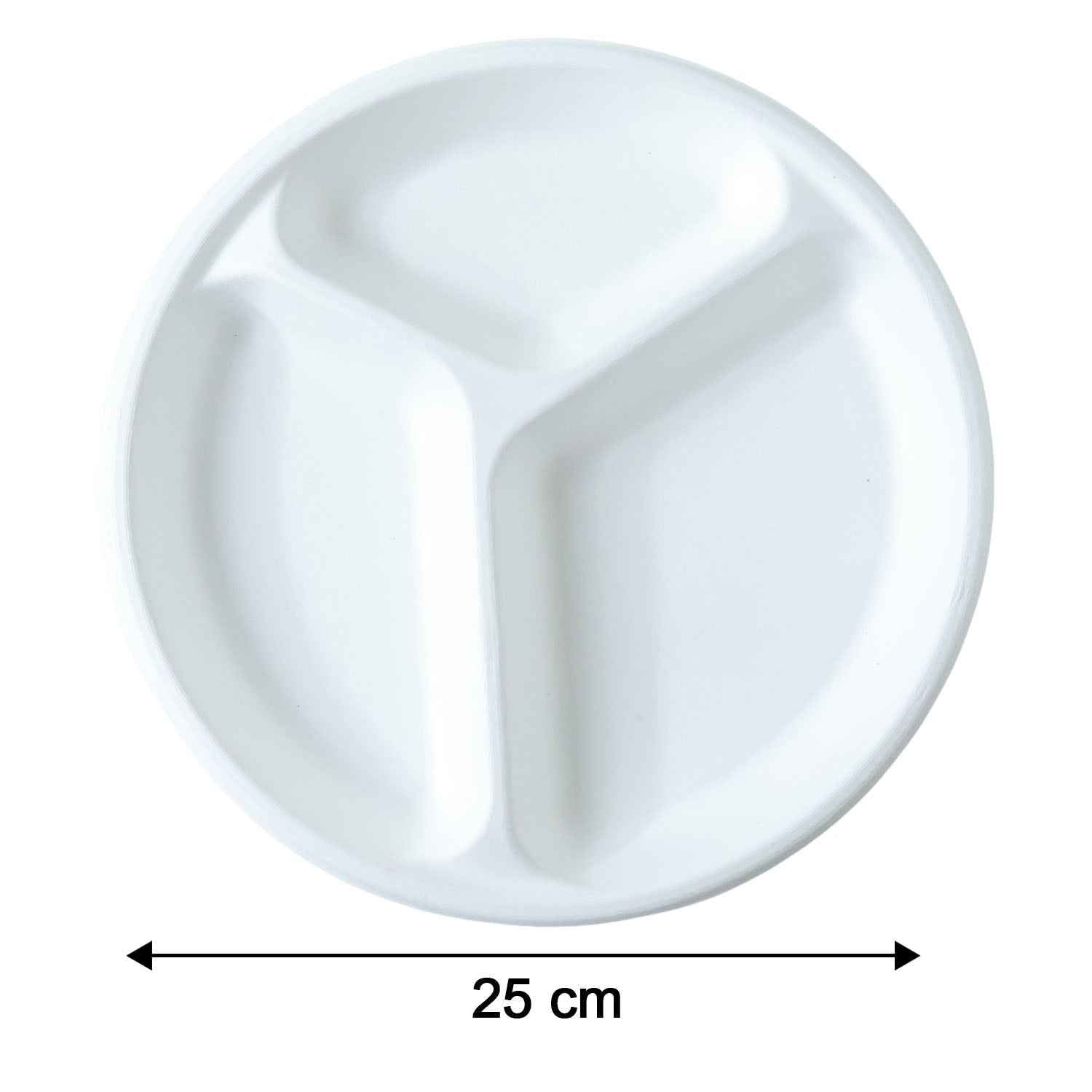 Compostable 10 Inch 3-Compartment Bagasse Plate – Leak-Resistant & Eco-Friendly