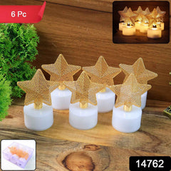 LED Star Candles – Set of 6 Flameless Decorative Tealights